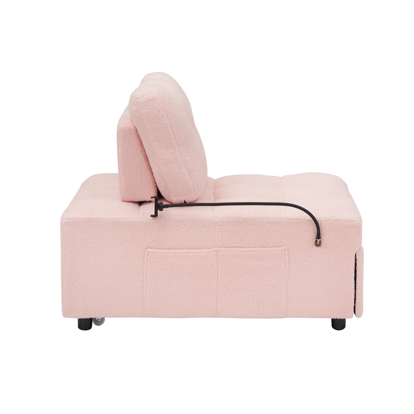 40.20 inches long, Teddy Sofa Fabric,a convertible sofa-cum-bed, for Apartment Office Living Room - Pink