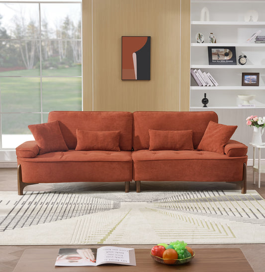 103 inch comfortable deep seated sofa with pillow, suitable for bedroom, living room, apartment, office, dormitory decoration