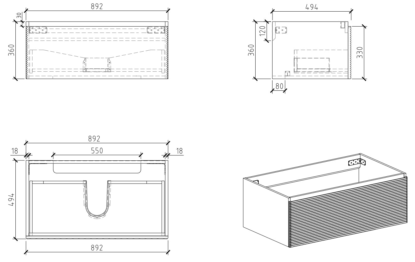 36" Floating Bathroom Vanity with Sink, Modern Wall-Mounted Bathroom Storage Vanity Cabinet with Countertop and Soft Close Drawers, Ink Black CRUIS-36