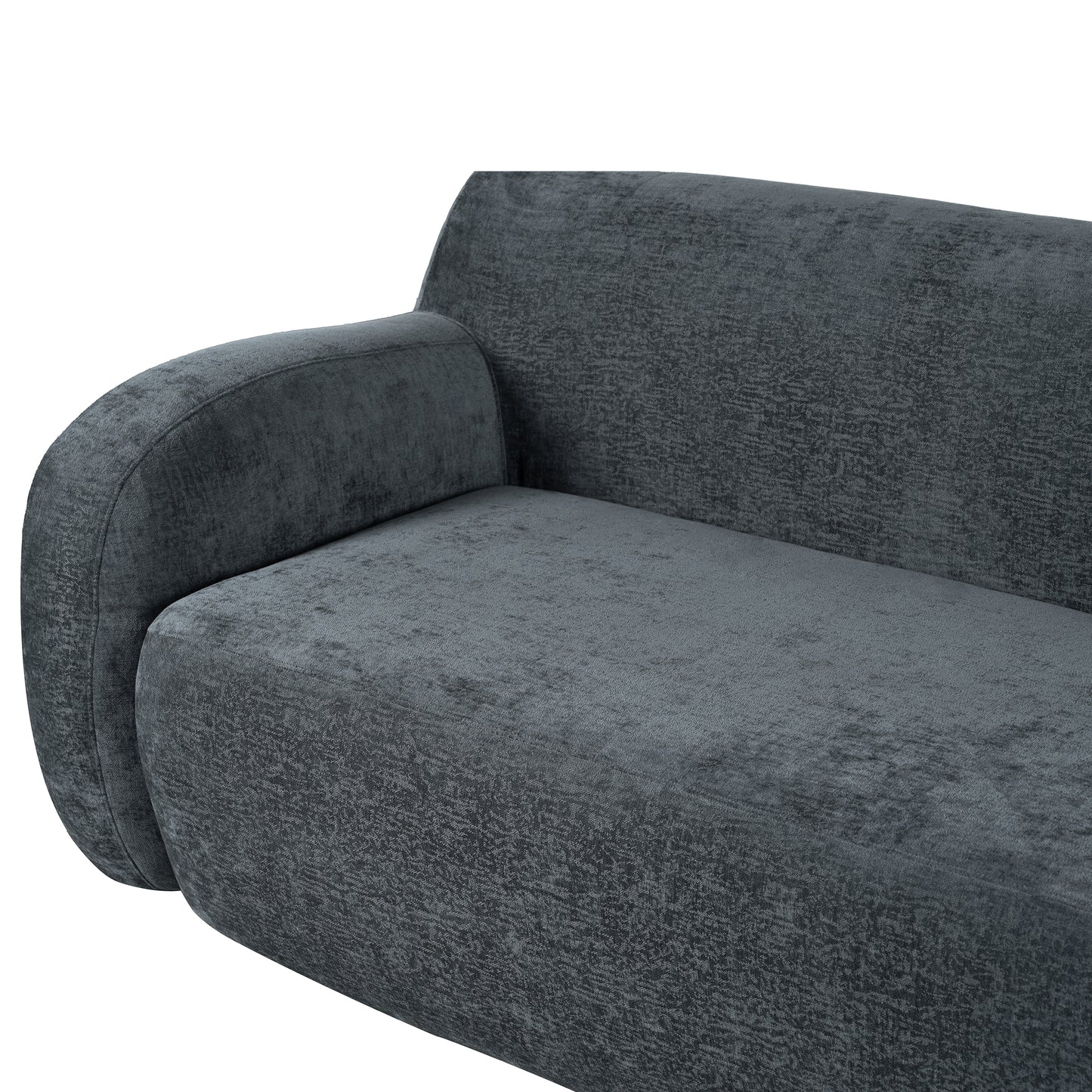 U_Style 81.5" Minimalist Compression Sofa, Curved Design, 3-Seater Casual Sofa for Living Rooms, Bedrooms, and Apartments