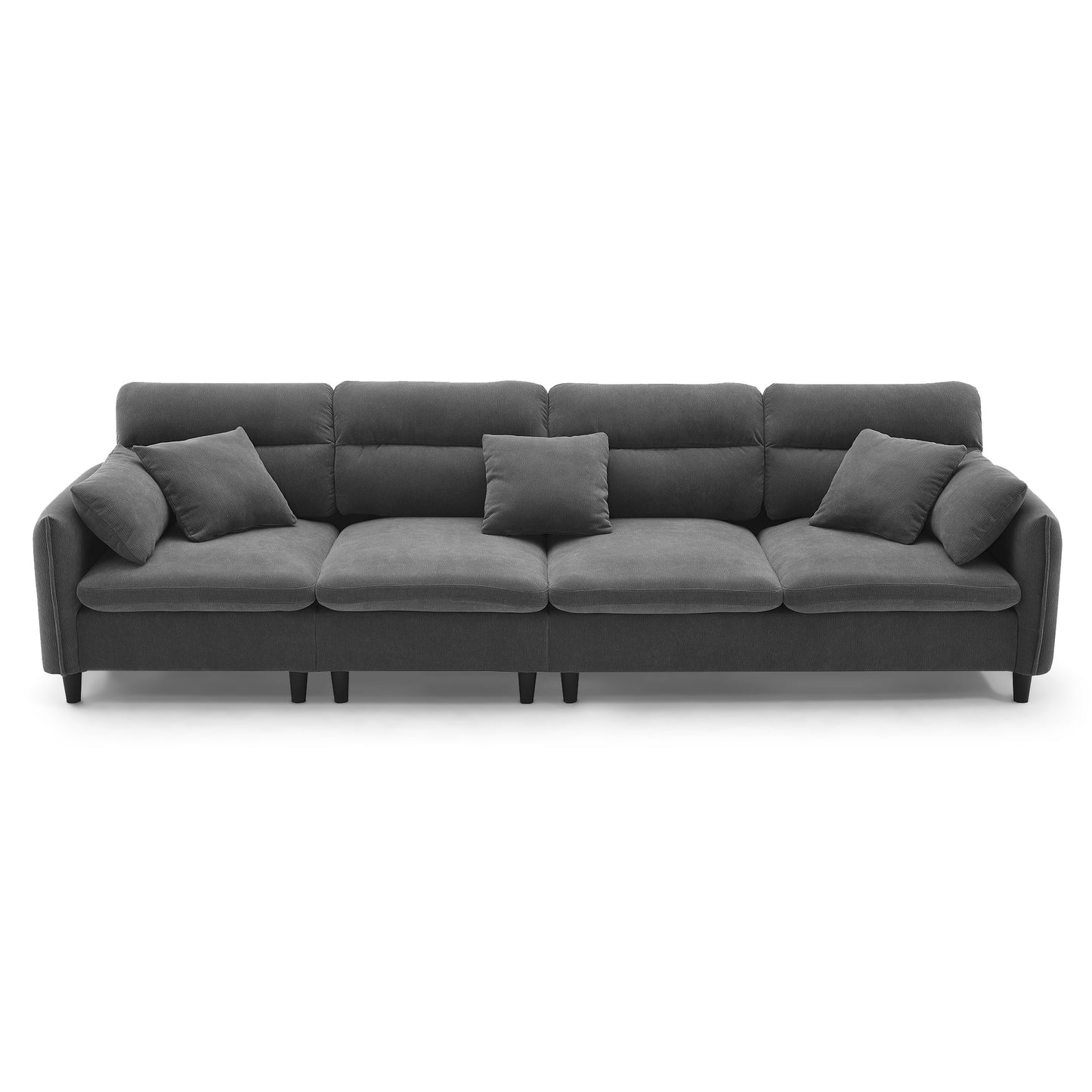 [VIDEO provided][New]110*62" Modern Convertible Sectional Sofa,L-shaped Reversible Couch Set with Free Pillows,5 Seat Cloud Chenille Indoor Furniture with Ottoman for Living Room,Apartment,3 Colors