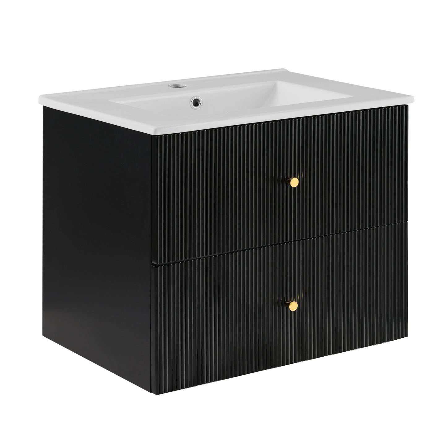 24-Inch Wall Mounted Bathroom Vanity with 2 Drawers - Ideal for Small Bathrooms