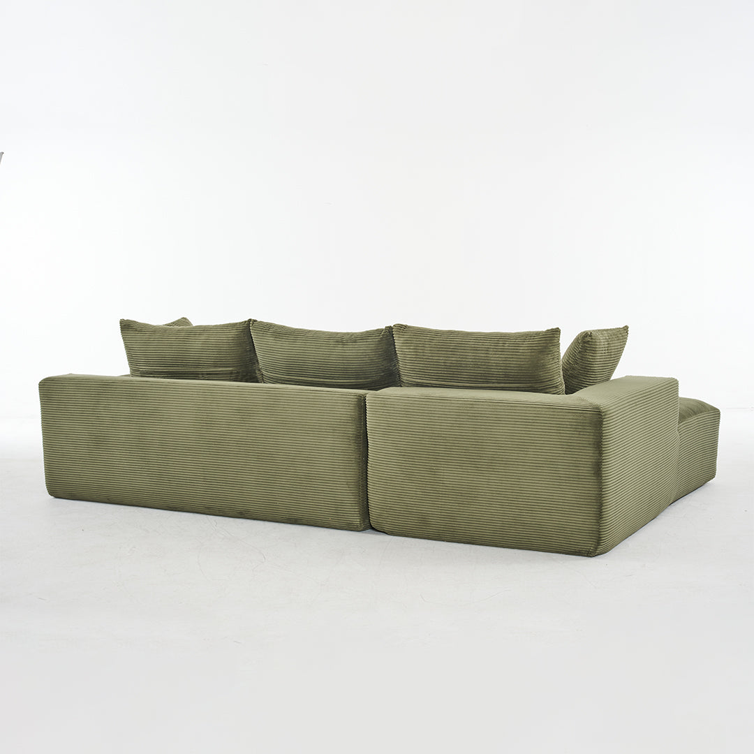 108*68 inch extra large deep modular sofa, cloud sofa 4-person sofa, can sit or lie down, living room corduroy modular sofa, no assembly required, green