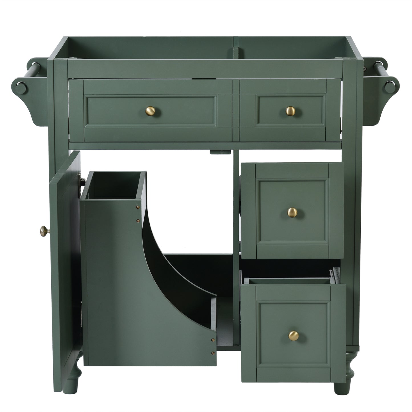 30'' Bathroom Vanity without Top Sink, Modern Bathroom Storage Cabinet with 2 Drawers and a Tip-out Drawer (NOT INCLUDE BASIN)