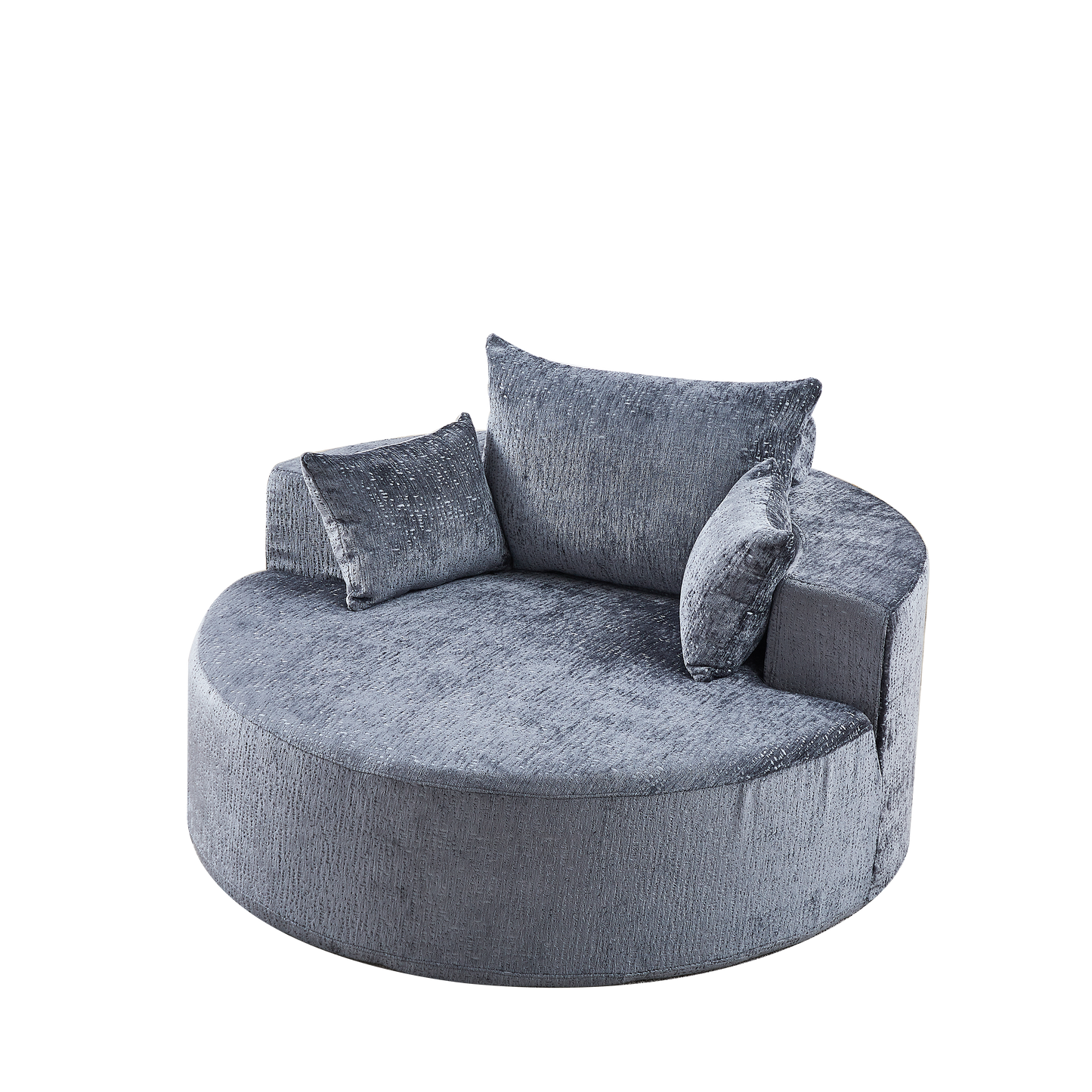 55''L Chenille Sponge single sofa,No Assembly Required,Fluffy Modern Sleeper Chair for Living room, Bedroom, Lounge and Projection Room(Not a swivel chair.)