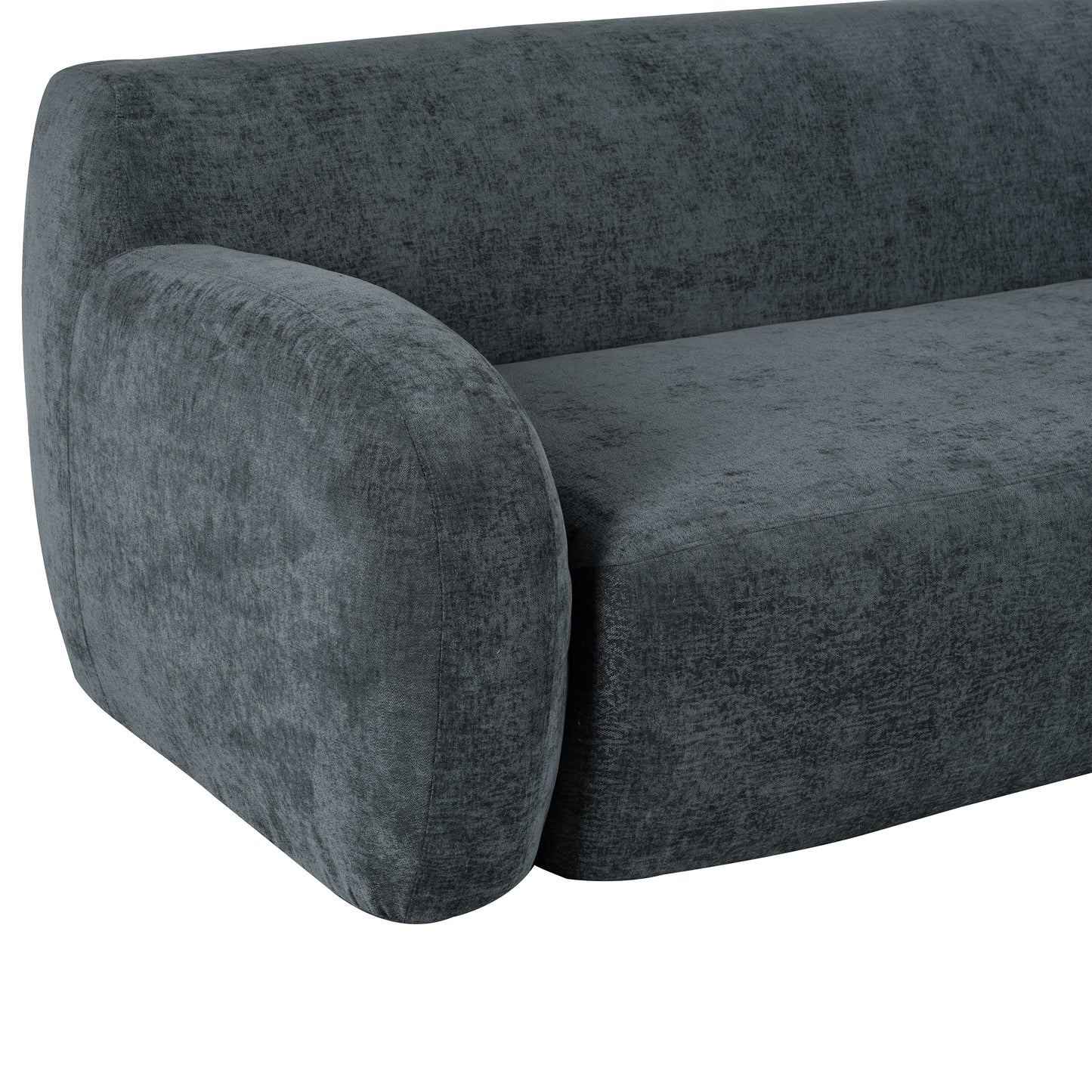 U_Style 81.5" Minimalist Compression Sofa, Curved Design, 3-Seater Casual Sofa for Living Rooms, Bedrooms, and Apartments