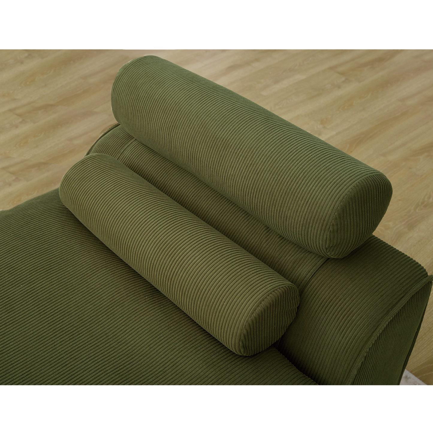 [NEW ARRIVED] [VIDEO PROVIDED]Modular Sofa,No Armrests,At will DIY,Corduroy ,Neck Pillow-Back Lounge Sofa Chair,Reading Nook, or Apartment Living, Lumbar Pillow,6 Seats,Upholstered,Green