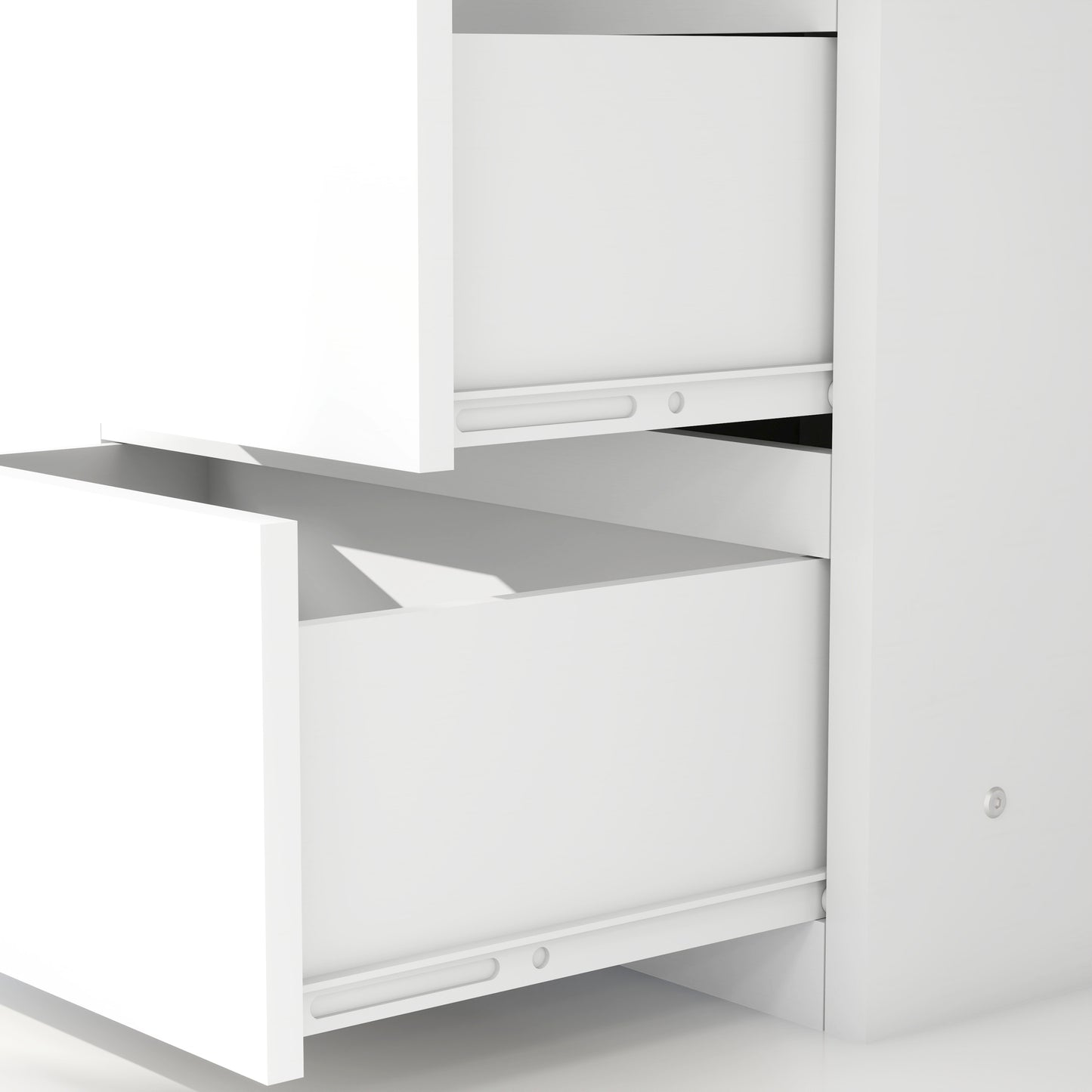 2 Door Wooden Storage Desk Wardrobe for Bedroom with Shelves and Drawers, White