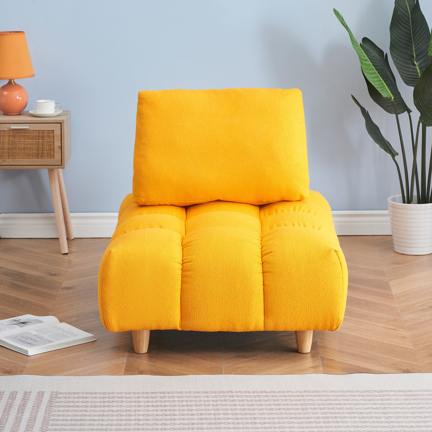 30 inches long, Teddy Sofa Fabric, with spacious and comfortable seat, for Apartment Office Living Room -Yellow