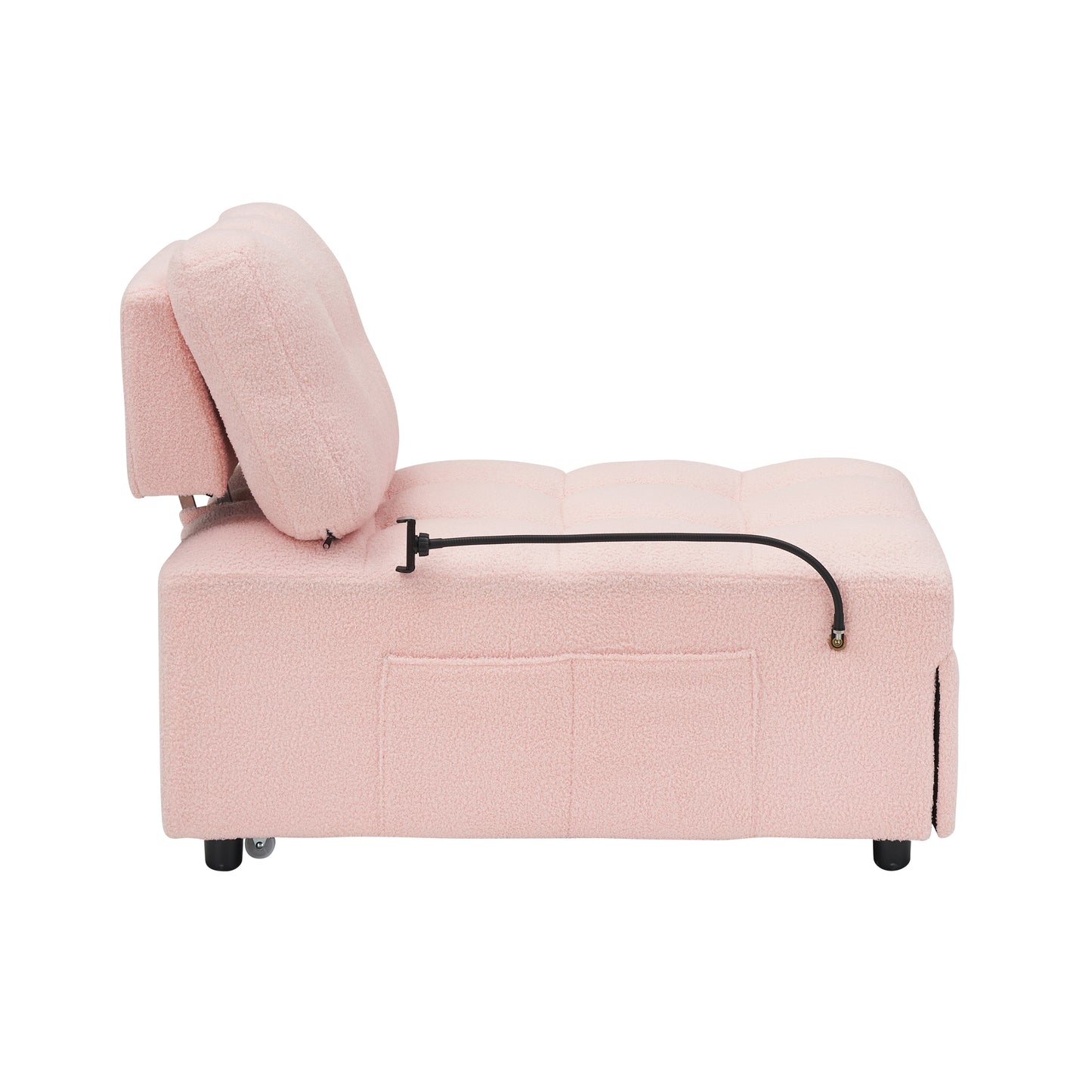 40.20 inches long, Teddy Sofa Fabric,a convertible sofa-cum-bed, for Apartment Office Living Room - Pink