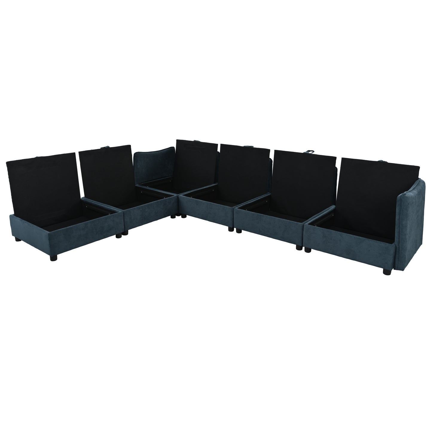 U_Style Double-Layer Cushion Modern Large U-Shaped Modular Sofa, Freely Combinable 6-Seater with Storage Function, Convertible to Sofa Bed, Perfect for Living Rooms, Offices, and Apartments